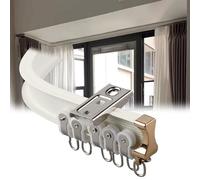 Rail de Rideau Flexible 100-660 cm pour Rideaux de Douche, Rails Droits/Courbes, avec roulettes, coulissement Fluide, conçu pour Suspendre des Rideaux Lourds, Fixation Murale.