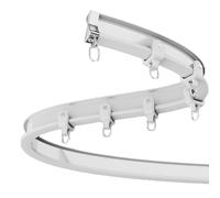 Rail de rideau flexible, barre de séparation réglable au plafond avec rouleaux et butée d'extrémité