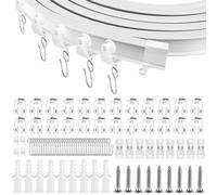 Rail de rideau flexible de 5 m avec roulettes silencieuses pour rideaux, séparateur de pièce, rideau de camping-car, rideau de douche, système de rail de rideau d'hôpital