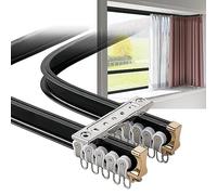 Rail de rideau flexible et pliable - Double rail de montage au plafond - Facile à installer - Séparateur de pièce - Économie d'espace - Amélioration de l'intimité - Pas de déformation - Design