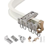 Rail de rideau flexible pour montage au plafond ou au mur, comprend des supports, des ancrages, des vis, design droit ou incurvé, parfait pour les rideaux de douche, les séparateurs de pièce, la