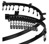 Rail de Rideau Incurvé de Plafond Support Pliable pour Tringle à Rideaux Lit Superposé Fenêtre en Baie Séparateur de Pièce Droit Flexible (Noir, 5 m/ 16,4 ft)