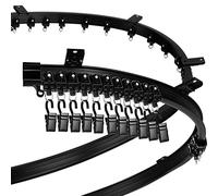 Rail de Rideau Incurvé de Plafond Support Pliable pour Tringle à Rideaux Lit Superposé Fenêtre en Baie Séparateur de Pièce Droit Flexible (Noir, 8 m/ 26 ft)