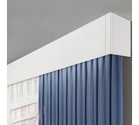 Rail de rideau métallique résistant de 5,8 m - Fixation plafond/mur pour douche et séparation de pièce, incluant une butée de rail plus haute et un élégant coffre à cantonnière pour une déco