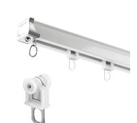 Rail de Rideau Montage au Plafond/Mur丨Barre Rideau Blanc丨Tringle de Rails Divider丨Pour Salon Balcons Fenêtre Hôpital丨1 Voie丨Avec Rouleaux Silencieux丨40-500cm(60cm/1.97FT)