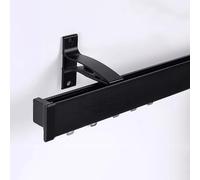 Rail de rideau mural en aluminium Tringle à rideau silencieuse Fixation murale Facile à installer for chambre à coucher/salon/fenêtre/cloison de séparation(Black,3m/9.8ft)