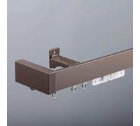 Rail de rideau mural robuste en aluminium 1 voie pour salon, douche, hôpitaux, disponible en noir et blanc, 5,1 m (marron)