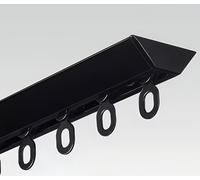 Rail de rideau noir - Système de draperie de 1,8 m (6 pi) à montage au plafond avec patins et crochets - Solution polyvalente de séparation de pièce et de traitement de fenêtre - Options dis