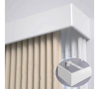Rail de rideau occultant de longueur personnalisée avec cantonnière - Montage mural - Panneau latéral extensible - Design sans guide pour revêtement de fenêtre - Parfait pour la décoration de la