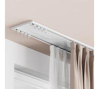 Rail de Rideau Plafond 50-700cm Tringle À Rideau Double RangéE Barre À Rideaux en Alliage D'Aluminiumpour Diviseur de Pièce de Salon et de Chambre À Coucher(White,6.9m/22.64ft)