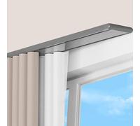 Rail De Rideau Plafond Double, Silencieux Rails pour Rideaux pour Séparation De Pièces, 0.6-6.8m Tringle À Rideaux Longueur 0.6-6.8m pour Salon, Douche, Balcon, Plus D'intimité(Gray,0.9m(3.0ft))