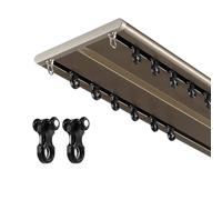 Rail De Rideau Plafond Double Tringle À Rideaux pour Séparation De Pièces Rail Rideaux Longueur 1.0-5.0 M pour Salon, Douche, Balcon, Plus D'intimité(Gold,2.6m(8.5ft))
