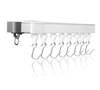 Rail de Rideau Plafond en Aluminium 175-330cm - Système Silencieux avec Rouleaux, Support Mural pour Séparation de Pièce, Bureau, Salon, Chambre, Balcon