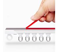 Rail de Rideau Sans Percage, Plafond/Mur Tringle à Rideau, 1m 1.6m 2.3m 2.9m 3.5m 4.5m Auto-adhésif Séparation de Pièce pour Chambre Fenêtre Douche Hôtel, Non-Flexible Blanc(Wall,1.7m(5.6ft))