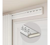 Rail de rideau silencieux, système de montage mural ultra fin en aluminium de 6 mm, glissement fluide, 3 m de long, parfait pour rideaux et rideaux.