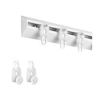 Rail de rideau simple mural en alliage d'aluminium robuste pour cloison de séparation de pièce, système de rail de plafond pour salon, chambre à coucher, hôpital(Wit,3.4m/11.2ft)