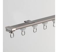 Rail De Rideau Ultra-Fin en Aluminium, Montage Plafond/Mur, Rail Rideaux Silencieux De 0.9cm, sans Impact sur L'ouverture des Fenêtres Intérieures Et Extérieures(Gray A,290cm/9.5ft(2 * 145cm))