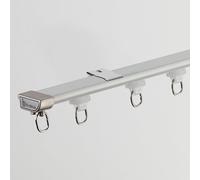 Rail De Rideau Ultra-Fin en Aluminium, Montage Plafond/Mur, Rail Rideaux Silencieux De 0.9cm, sans Impact sur L'ouverture des Fenêtres Intérieures Et Extérieures(White A,75cm/2.4ft)