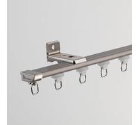 Rail De Rideau Ultra-Fin en Aluminium, Montage Plafond/Mur, Rail Rideaux Silencieux De 0.9cm, sans Impact sur L'ouverture des Fenêtres Intérieures Et Extérieures(Gray B,170cm/5.7ft(2 * 85cm))