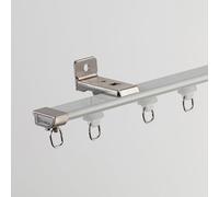 Rail De Rideau Ultra-Fin en Aluminium, Montage Plafond/Mur, Rail Rideaux Silencieux De 0.9cm, sans Impact sur L'ouverture des Fenêtres Intérieures Et Extérieures(White B,200cm/6.6ft(2 * 100cm))