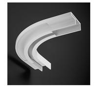 Rail de rideau ultra fin réglable avec coudes d'angle à 90° - Rail de plafond noir pour salon, chambre à coucher et séparateur de pièce - 2,5 m de long