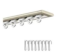 Rail de Rideau Ultra-Mince Aluminium 50 120 350 480 600 780 800 cm Tringle à Rideau Robuste, Mute Rail Rideaux Montée au Plafond pour Bureau, Salon, Chambre(Champagne gold,440cm)