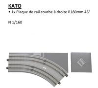 Rail de rue courbe, R180mm 45°, à droite, UNITRAM - KATO 40-104 - N 1/160
