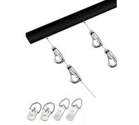 Rail de suspension réglable for tableaux, kit de rail mural for exposer des cadres(Black,110cm/43.31 in)