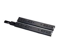 Rail De Tiroir Drawer Rail Black Cold Rolling Steel 3-Way Drawers Slide Three Section Slides 8 To 22 Inch 3 Way Sliding Tracks(2 pcs 18 Inch)