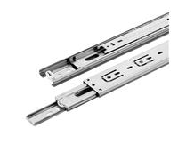 Rail de tiroir en acier laminé à froid, coulissant 10 22 pouces, matériel d'armoire trois sections for la fermeture des tiroirs, 2 pièces Pour Placard Cuisine(18 inch-45CM)