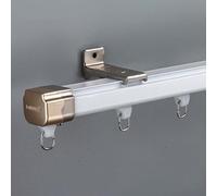 Rail De Tringle À Rideaux Avec Connecteur De Prévention Des Fuites De Lumière, Système De Rail De Rideau Aluminium Pour Fenêtre Ou Porte De Chambre, Plafond Ou Au Mur(White-Wall,120cm)