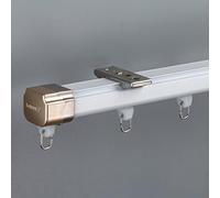 Rail De Tringle À Rideaux Avec Connecteur De Prévention Des Fuites De Lumière, Système De Rail De Rideau Aluminium Pour Fenêtre Ou Porte De Chambre, Plafond Ou Au Mur(White-ceiling,115cm)