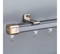 Rail De Tringle À Rideaux Avec Connecteur De Prévention Des Fuites De Lumière, Système De Rail De Rideau Aluminium Pour Fenêtre Ou Porte De Chambre, Plafond Ou Au Mur(Blue-Wall,90cm)