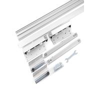 Rail de voie de porte coulissante, Concealed Sliding Door Hardware Kit Soft Close for 2 Doors Up to 130 Lbs 78.7 Inches Rails