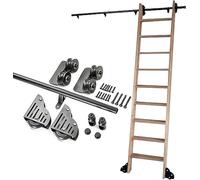 Rail d'échelle Mobile, Piste d'échelle Mobile Noire avec Roues à Rouleaux de Sol(20Ft/600Cm)