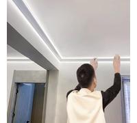 Rail d'éclairage LED indirect en aluminium 25 m pour bandes LED, plafonnier et mur décoratif pour salon, cuisine et décoration d'intérieur