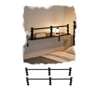 Rail D'étagère 2 Pcs Rails en Laiton pour Étagères, Barre de Protection Anti-Basculement pour Cuisine et Vitrines Commerciales, Longue Sécurité pour Bibliothèques(Black,24cm/9.4in)