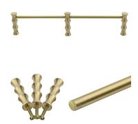 Rail D'éTagèRe En Laiton Barre de Galerie en Laiton pour Étagères, Montants de Support pour Barrière de Placard, Barre de Protection Anti-chute pour Desserte/Penderie(B,45cm(17 3/4"))