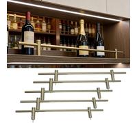 Rail D'éTagèRe En Laiton Barre de Protection Métallique pour Étagère à Vin (5 Pièces) Barrière Anti-chute Décorative pour Étagères Suspendues Supports D'étagère Ouverts(Antique Bronze,17.7in (45cm))