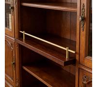 Rail D'éTagèRe En Laiton Barre de Protection pour Bord de Tablette Supports de Barres de Retenue pour Étagères en Bois Barrière Décorative Tubulaire pour Étagères à Chaussures(4pcs,17.7in/45cm)