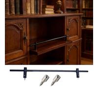 Rail D'éTagèRe En Laiton Chevilles de Support pour Rails de Bibliothèque, Fuseaux de Protection Frontale pour Étagères de Magasin, Support de Galerie Anti-chute(Black,86cm(34"))