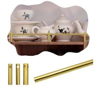 Rail D'éTagèRe En Laiton Ensemble de Rails de Protection pour Étagères de Bibliothèque 25-150 cm, Montants de 5 mm pour Étagères de Meubles, Barre de Protection Décorative(Gold B,46cm(18"))