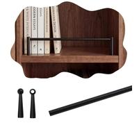 Rail D'éTagèRe En Laiton Ensemble de Rails de Protection pour Étagères de Bibliothèque 25-150 cm, Montants de 5 mm pour Étagères de Meubles, Barre de Protection Décorative(Black C,92cm(36"))