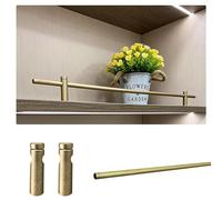 Rail D'éTagèRe En Laiton Lot de 2 Garde-corps pour Étagère Métallique, Barre de Protection Frontale Décorative pour Bibliothèque, Montants de Garde-corps et Supports(Antique Bronze,22in (56cm))