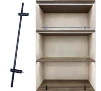 Rail D'éTagèRe En Laiton Rails Antichute pour Étagères en Aluminium, Montants de Garde-corps pour Étagères Flottantes, Tiges de Garde-corps Décoratifs pour Bibliothèques(Black,25cm(10"))