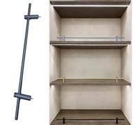 Rail D'éTagèRe En Laiton Rails Antichute pour Étagères en Aluminium, Montants de Garde-corps pour Étagères Flottantes, Tiges de Garde-corps Décoratifs pour Bibliothèques(Gray,115cm(45 1/4"))