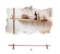 Rail D'étagère Garde-Bar de Rayonnage Champagne Gold Avec Pieds et Vis, Bibliothèque Cuisine Tipping Étagères Flottantes(55in/140cm)