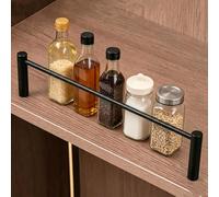 Rail D'étagère Rail de Étagère en Métal Noir pour Rangement de Cuisine, Rail de Étagères Suspendues avec 2 Supports, Barre D'Arrêt Décorative pour Étagère Protège(C,40" (102 cm))