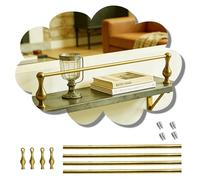 Rail D'étagère Set de 4 Rails Galerie pour Étagères, Bibliothèques sur Mesure, Racks à Vin, Protection Anti-basculement pour Rangement Domicile, Barre Longue(Gold,70in/178cm)