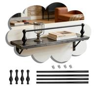 Rail D'étagère Set de 4 Rails Galerie pour Étagères, Bibliothèques sur Mesure, Racks à Vin, Protection Anti-basculement pour Rangement Domicile, Barre Longue(Black,32in/81cm)